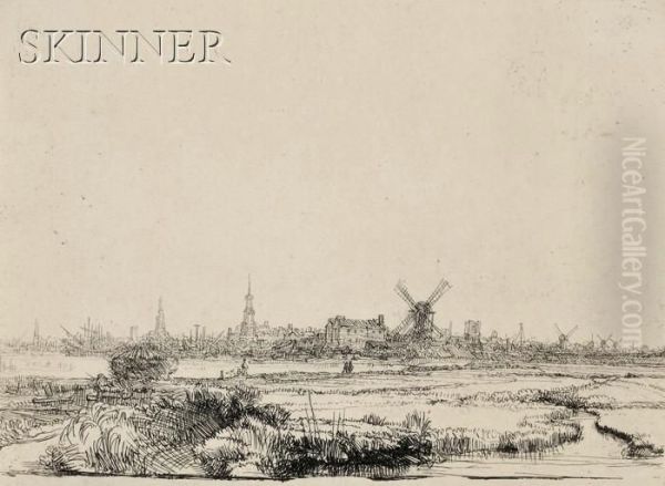 View Of Amsterdam From The Northwest Oil Painting by Rembrandt Van Rijn