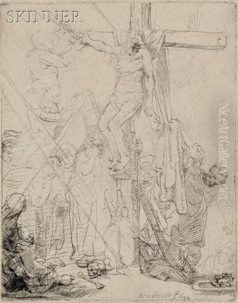 Descent From The Cross: A Sketch Oil Painting by Rembrandt Van Rijn