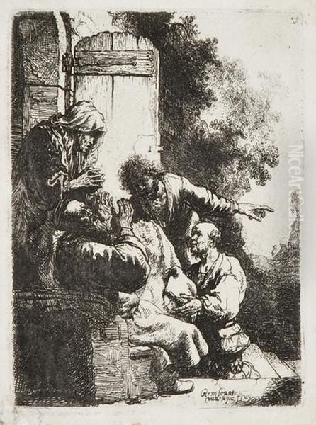 Joseph's Coat Brought To Jacob Oil Painting by Rembrandt Van Rijn