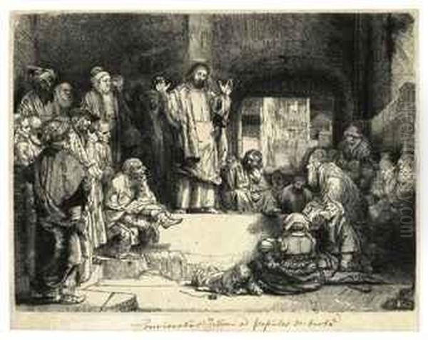 Christ Preaching ('la Petite Tombe') Oil Painting by Rembrandt Van Rijn