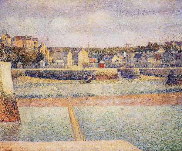 Port-en-Bessin, The Outer Harbor, Low Tide Oil Painting by Georges Seurat