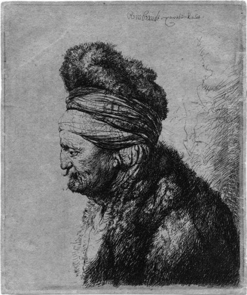 Zweiter Orientalenkopf Oil Painting by Rembrandt Van Rijn