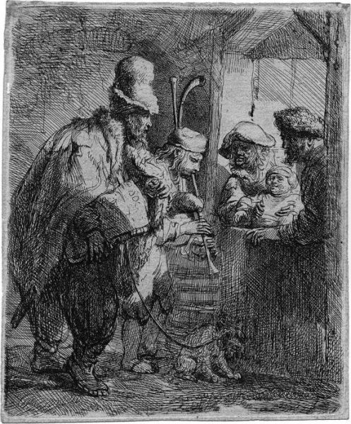 Die Wandernden Musikanten Oil Painting by Rembrandt Van Rijn