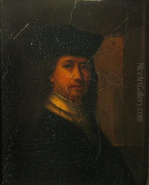 A Portrait Of A Man, Bust-length Oil Painting by Rembrandt Van Rijn