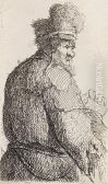 Vom Rucken Gesehener Greis, Halbfigur Oil Painting by Rembrandt Van Rijn