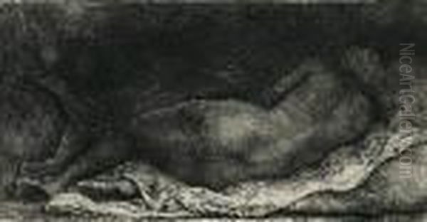 Negress Lying Down Oil Painting by Rembrandt Van Rijn