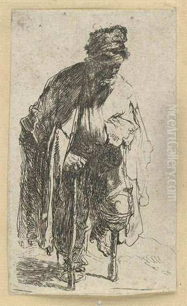 Beggar With A Wooden Leg Oil Painting by Rembrandt Van Rijn