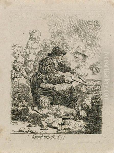 The Pancake Woman Oil Painting by Rembrandt Van Rijn