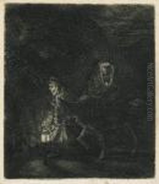 The Flight Into Egypt: A Night Piece Oil Painting by Rembrandt Van Rijn