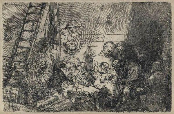 The Circumcision In The Stable Oil Painting by Rembrandt Van Rijn