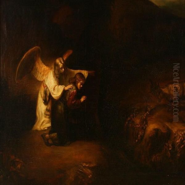 Daniel's Vision Explained By Angel Gabriel Oil Painting by Rembrandt Van Rijn