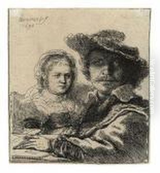 Self-portrait With Saskia Oil Painting by Rembrandt Van Rijn