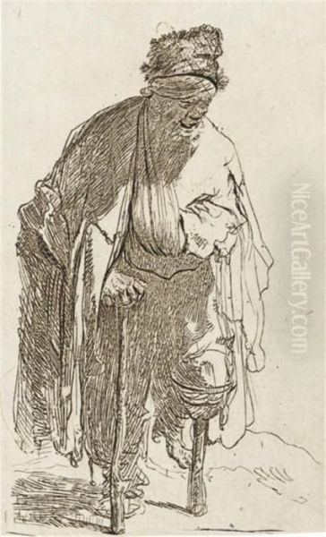 Beggar With A Wooden Leg Oil Painting by Rembrandt Van Rijn