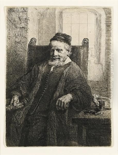 Jean Lutma, Goldsmith Oil Painting by Rembrandt Van Rijn