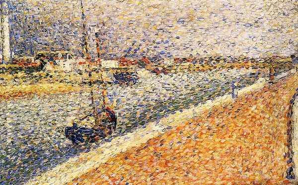 Study for 'The Channel at Grvelines, Petit-Fort-Phillipe Oil Painting by Georges Seurat