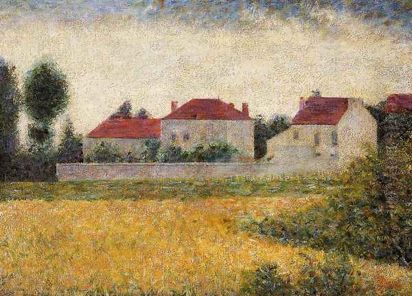 White Houses, Ville d'Avray Oil Painting by Georges Seurat