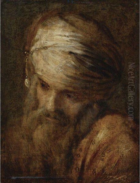 Portrait Of A Man In A Turban Oil Painting by Rembrandt Van Rijn