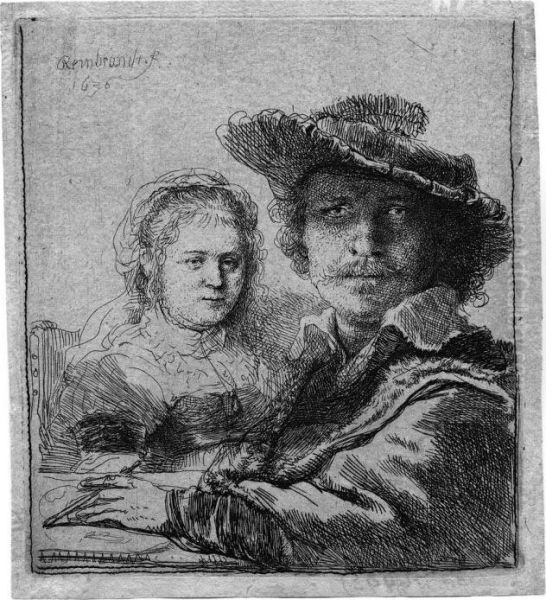 Selbstbildnis Mit Saskia Oil Painting by Rembrandt Van Rijn