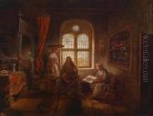 Christus Im Hause Von Maria Und Martha Oil Painting by Rembrandt Van Rijn