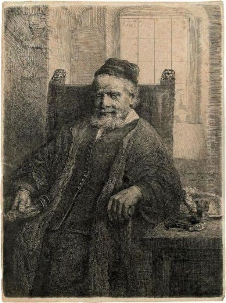 Jan Lutma, Goldsmith Oil Painting by Rembrandt Van Rijn