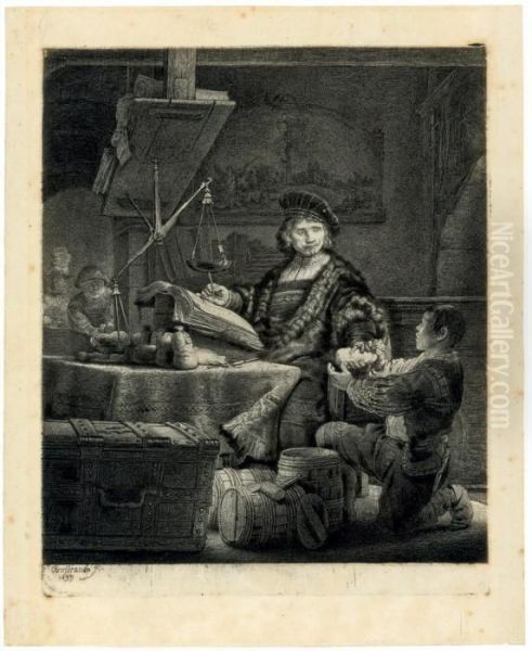 The Goldweigher Oil Painting by Rembrandt Van Rijn