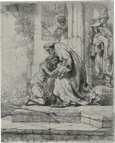 The Return Of The Prodigal Son Oil Painting by Rembrandt Van Rijn