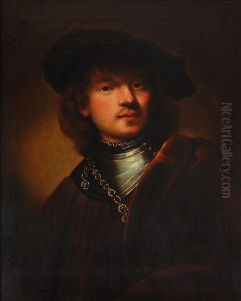 Selfportrait As A Young Man Oil Painting by Rembrandt Van Rijn