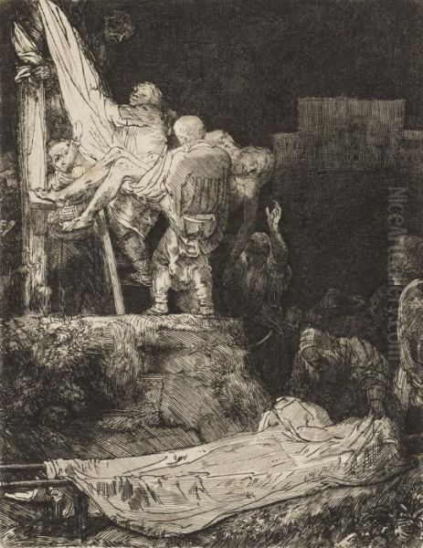 The Descent From The Cross By Torchlight Oil Painting by Rembrandt Van Rijn