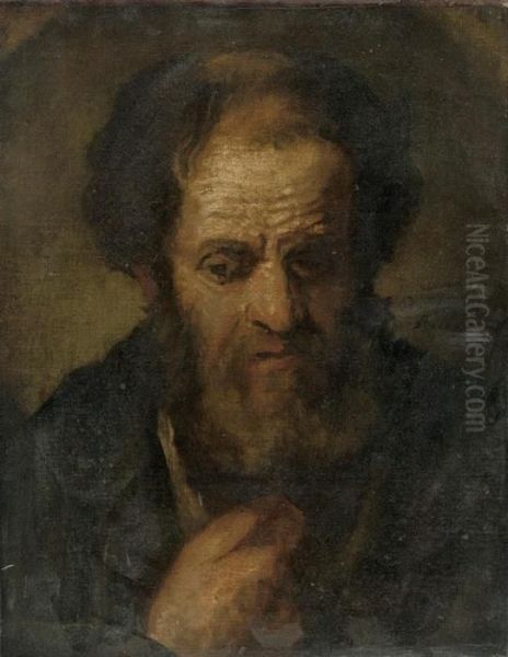 Head Of An Old Man Oil Painting by Rembrandt Van Rijn