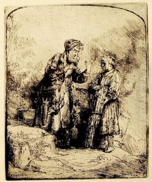 Abraham And Isaac Oil Painting by Rembrandt Van Rijn