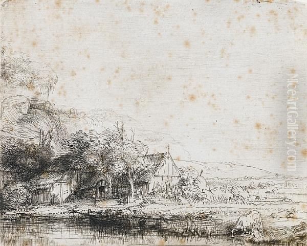 Landscape With A Cow Oil Painting by Rembrandt Van Rijn