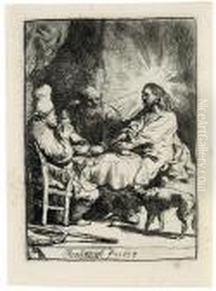 Christ At Emmaus Oil Painting by Rembrandt Van Rijn