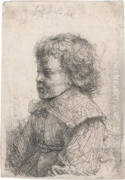 Portrait Of A Boy, In Profile Oil Painting by Rembrandt Van Rijn