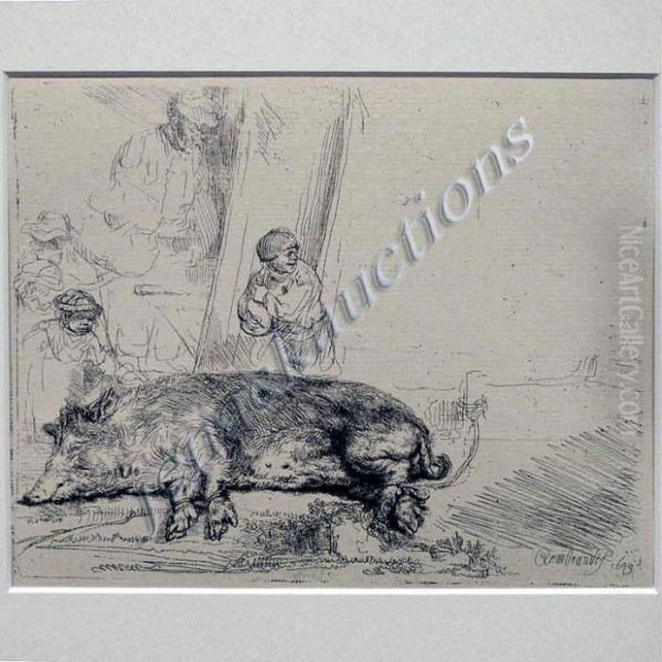 The Hog Oil Painting by Rembrandt Van Rijn