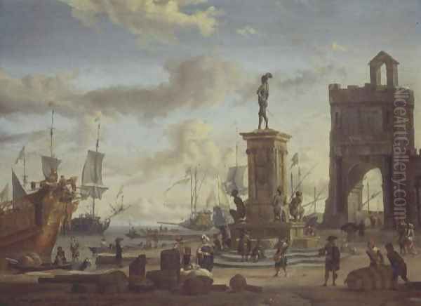 Harbour at Livorno Oil Painting by Abraham Storck