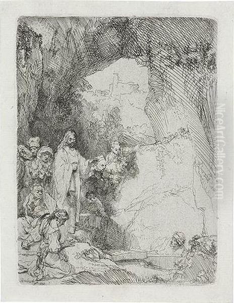 The Raising Of Lazarus: Small Plate. Oil Painting by Rembrandt Van Rijn