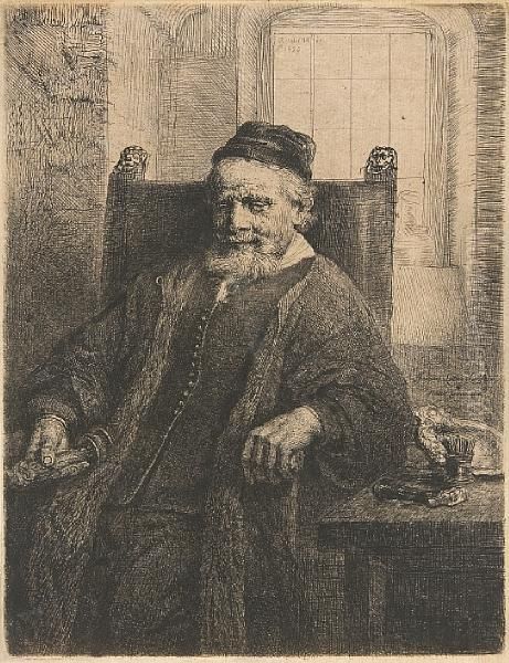 Jan Lutma, Goldsmith Oil Painting by Rembrandt Van Rijn