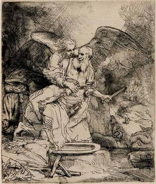 Abraham's Sacrifice Oil Painting by Rembrandt Van Rijn