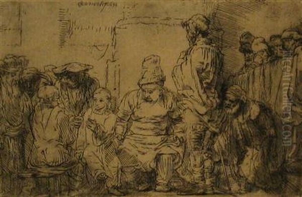 Christ Seated Disputing With The Doctors Oil Painting by Rembrandt Van Rijn