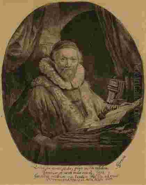 Jan Uytenbogaert, Preacher Of The Remonstrants Oil Painting by Rembrandt Van Rijn