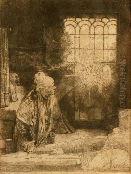 Studying Faust Oil Painting by Rembrandt Van Rijn