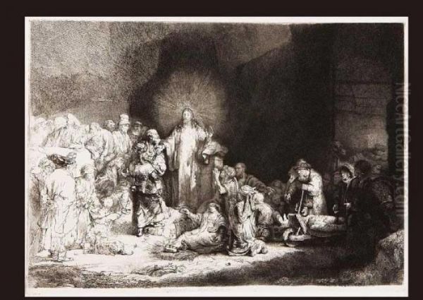 Christ Curing The Sick Oil Painting by Rembrandt Van Rijn