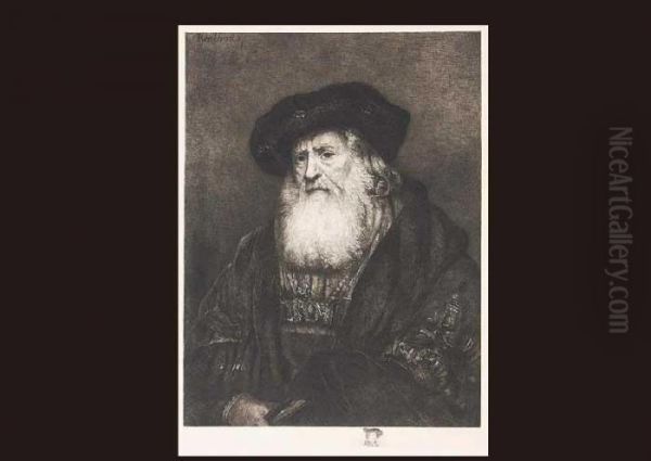 Beard Man Wearing Black Beret Oil Painting by Rembrandt Van Rijn