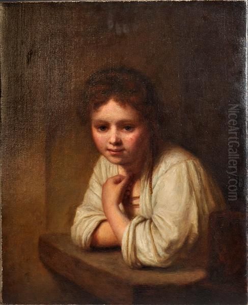 Girl At A Window Oil Painting by Rembrandt Van Rijn