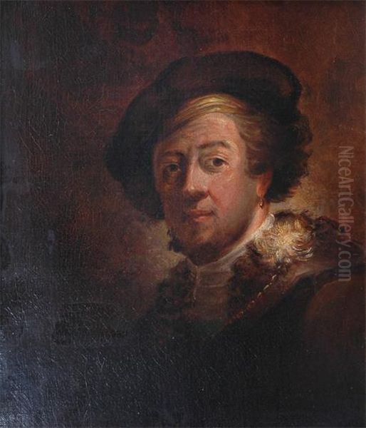 Portrait Of Head And Shoulders Of A Man Oil Painting by Rembrandt Van Rijn