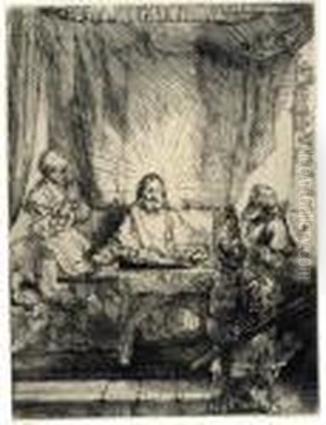 Christ At Emmaus Oil Painting by Rembrandt Van Rijn