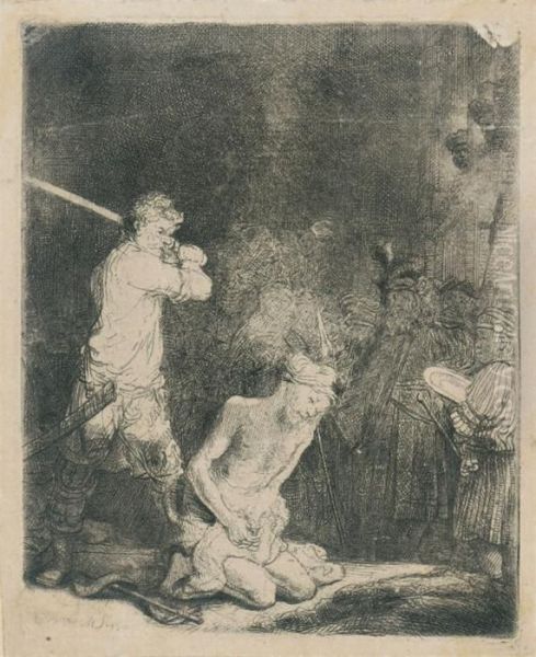 The Beheading Of Saint John The Baptist Oil Painting by Rembrandt Van Rijn