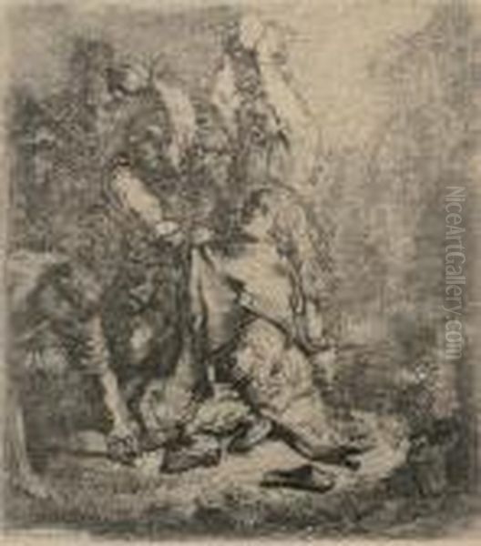 The Stoning Of Saint Stephen Oil Painting by Rembrandt Van Rijn