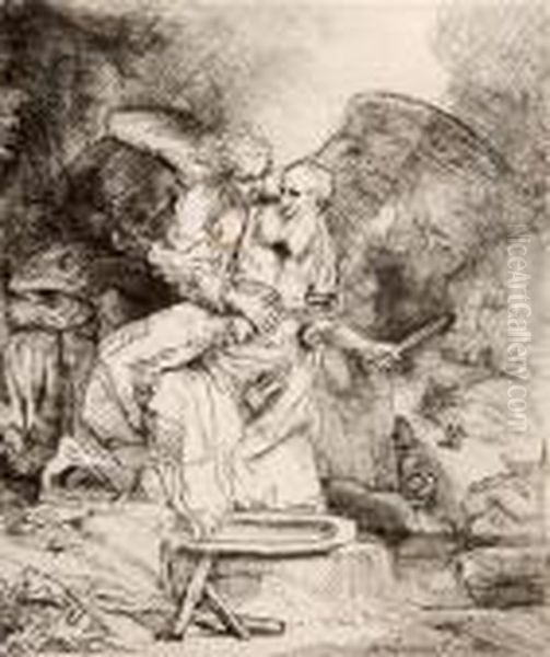 Abraham's Sacrifice Oil Painting by Rembrandt Van Rijn