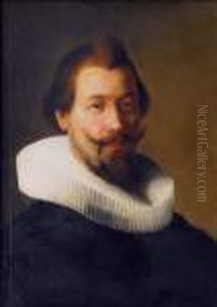 Herr Mit Muhlsteinkrause Oil Painting by Rembrandt Van Rijn